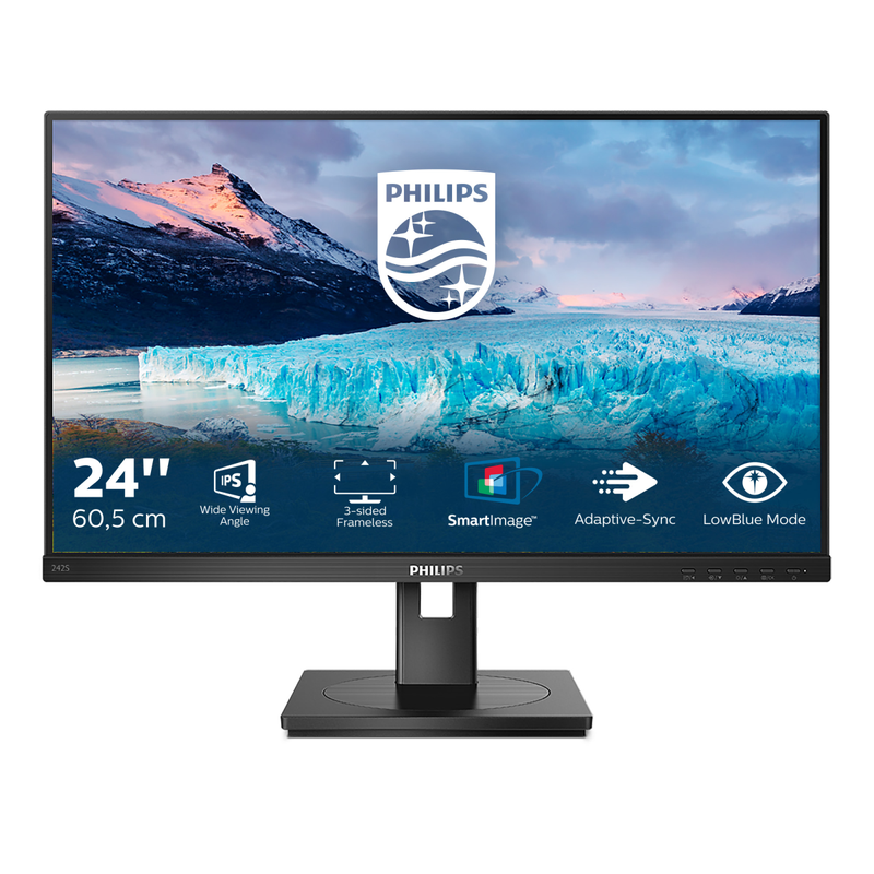 Philips Monitor 242S1Ae/Oo 23.8 Fhd-250Cd-4Ms Casse-Altezza Snodo-Rotazione
